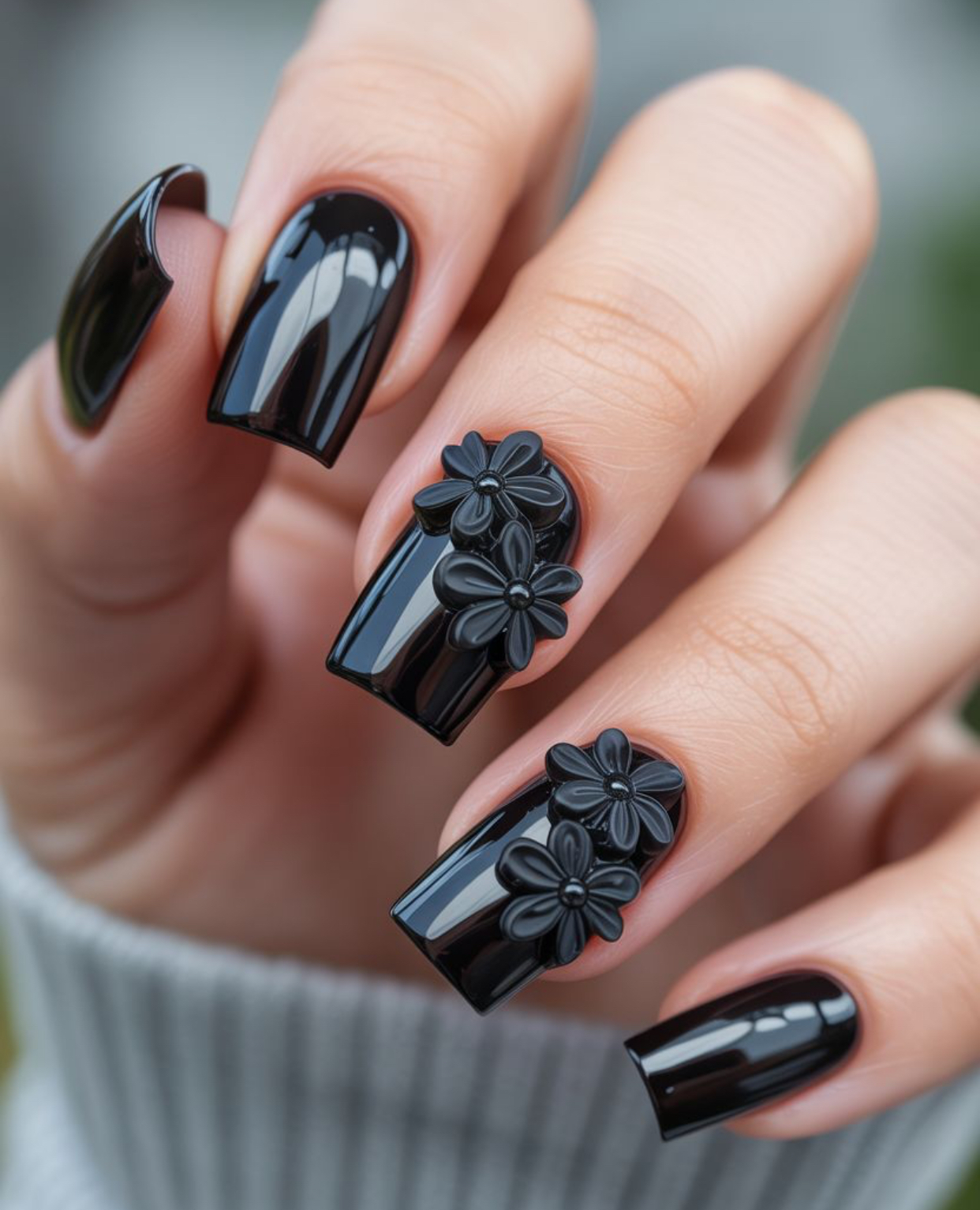 ژل گل سازی ناخن آدامسی مشکی gel 4d black