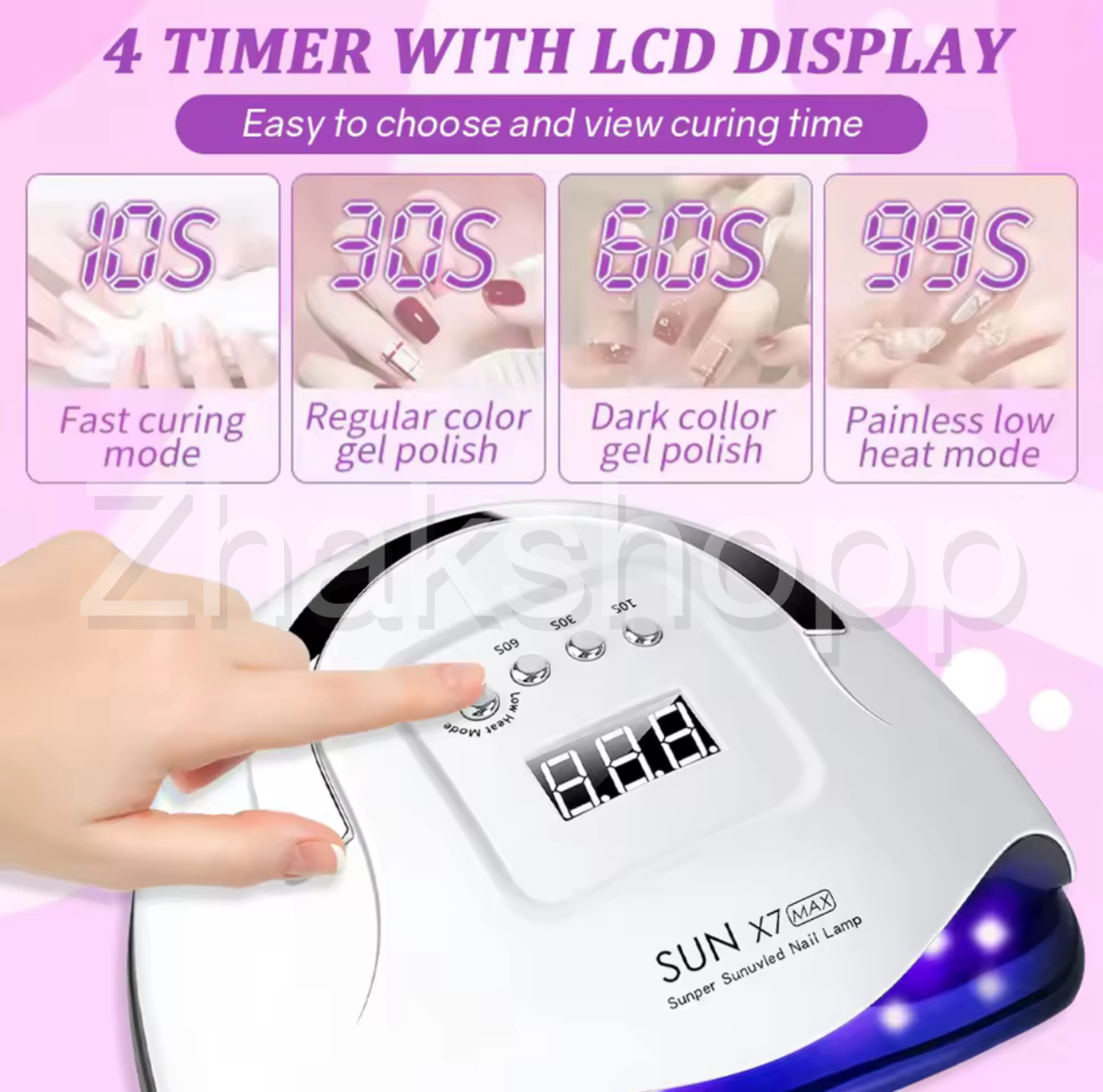 دستگاه یووی سان مدل x7 max دارای ۵۷ Led با قدرت ۲۸۰ وات