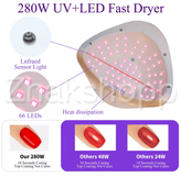 دستگاه یووی سان مدل x15 max دارای 66 Led با قدرت ۲۸۰ وات