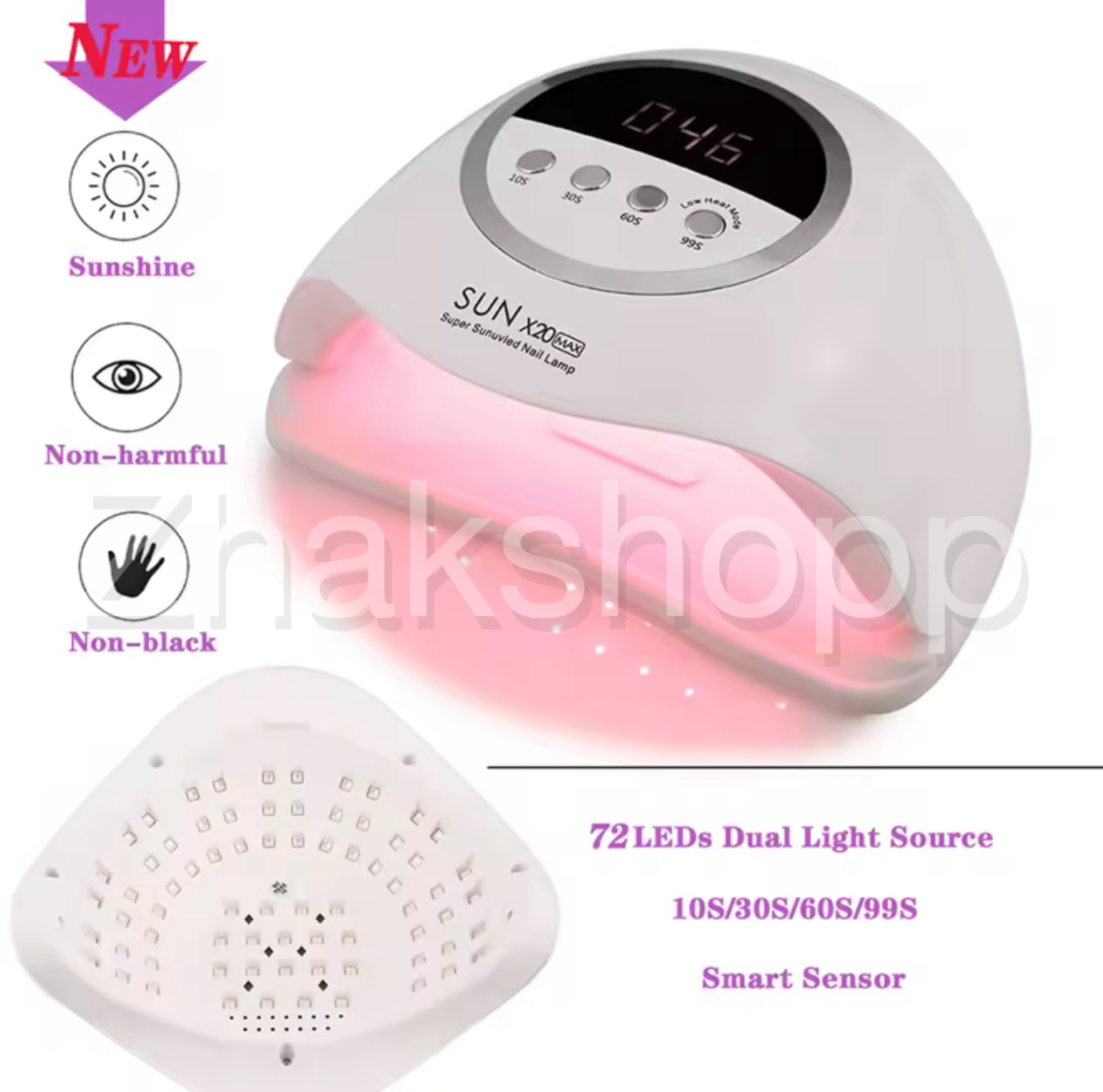 دستگاه یووی سان مدل x20 max دارای 72 Led با قدرت 330 وات