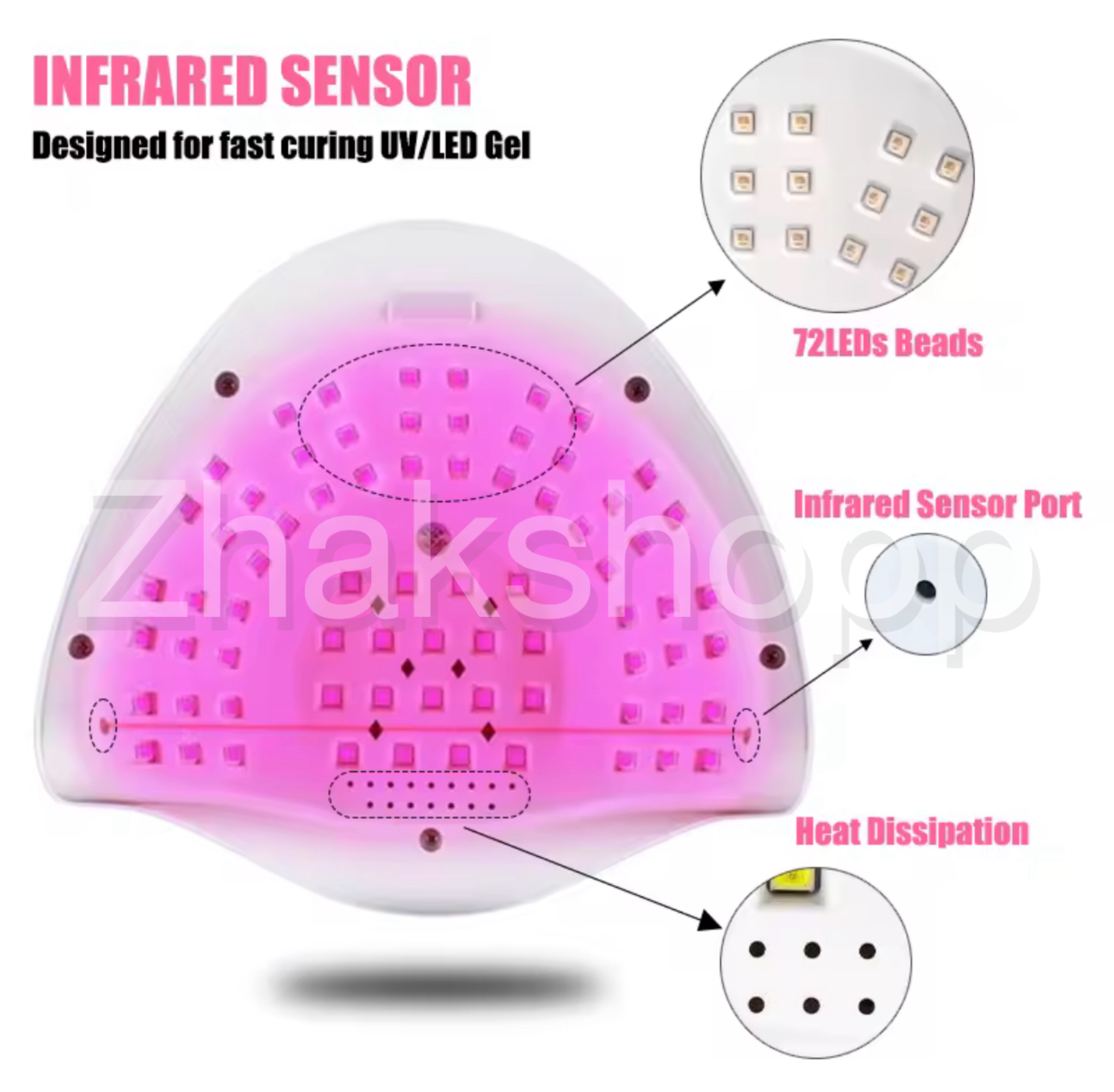 دستگاه یووی سان مدل x20 max دارای 72 Led با قدرت 330 وات