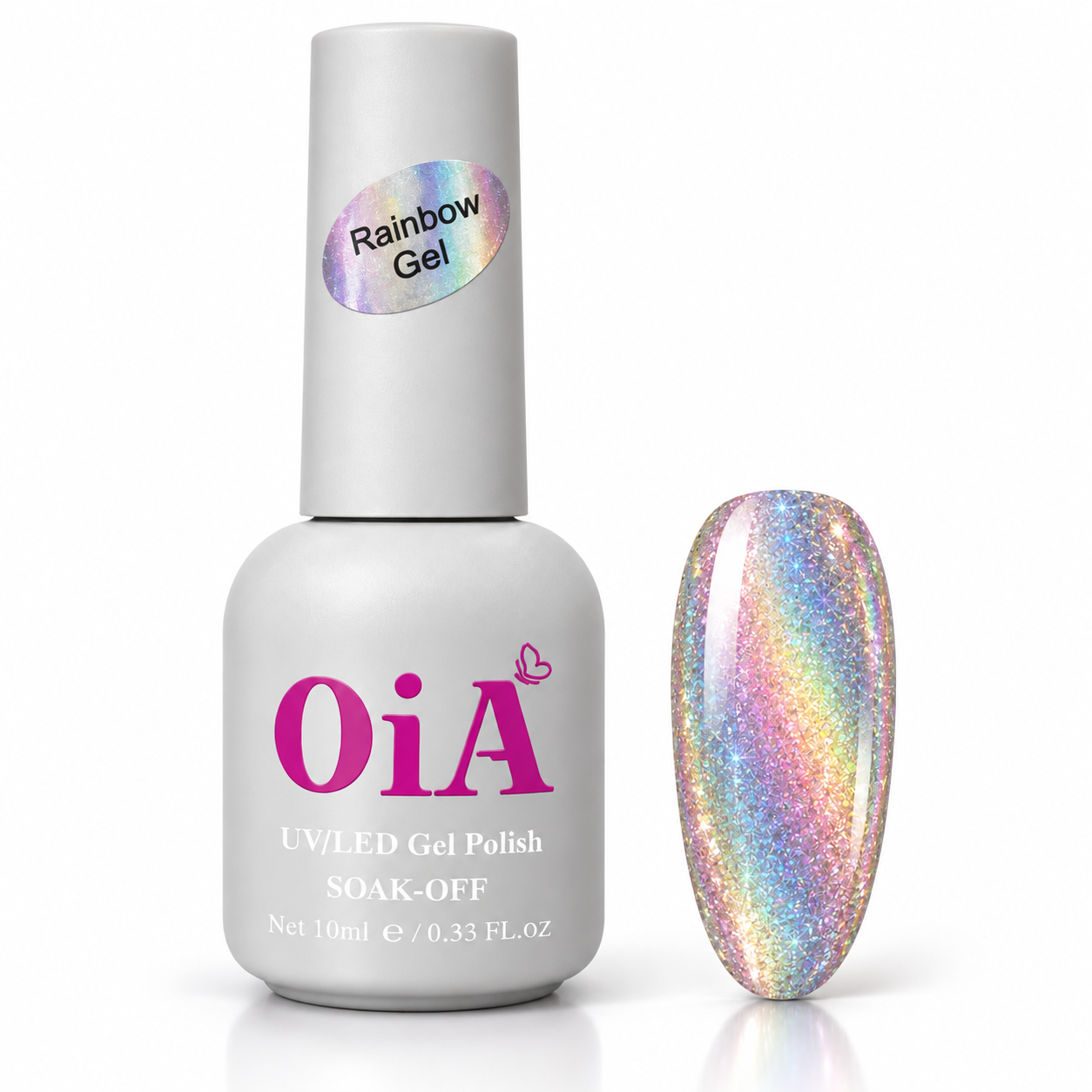 رینبو ژل OiA لاک ژل با شاین هفت رنگ ریز