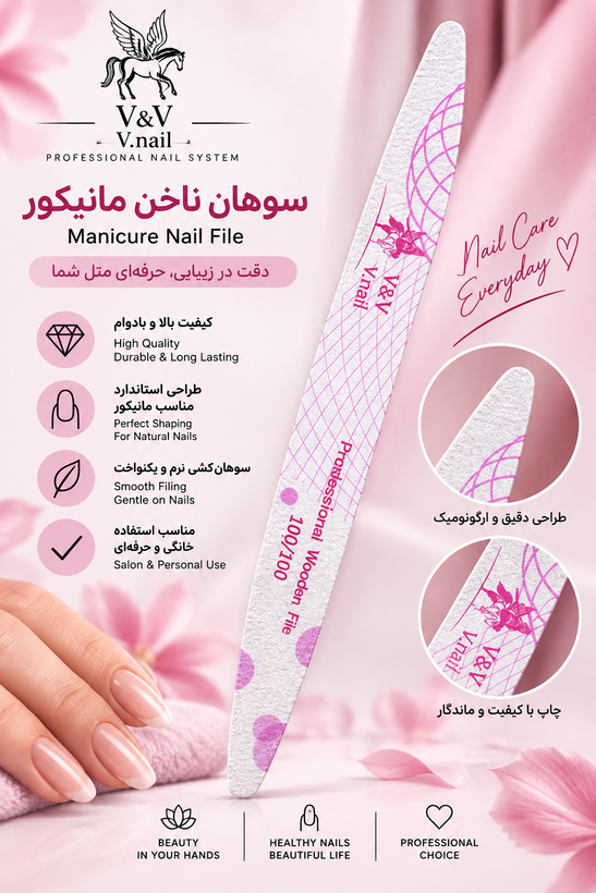سوهان مانیکور V&V بادوام حرفه ای