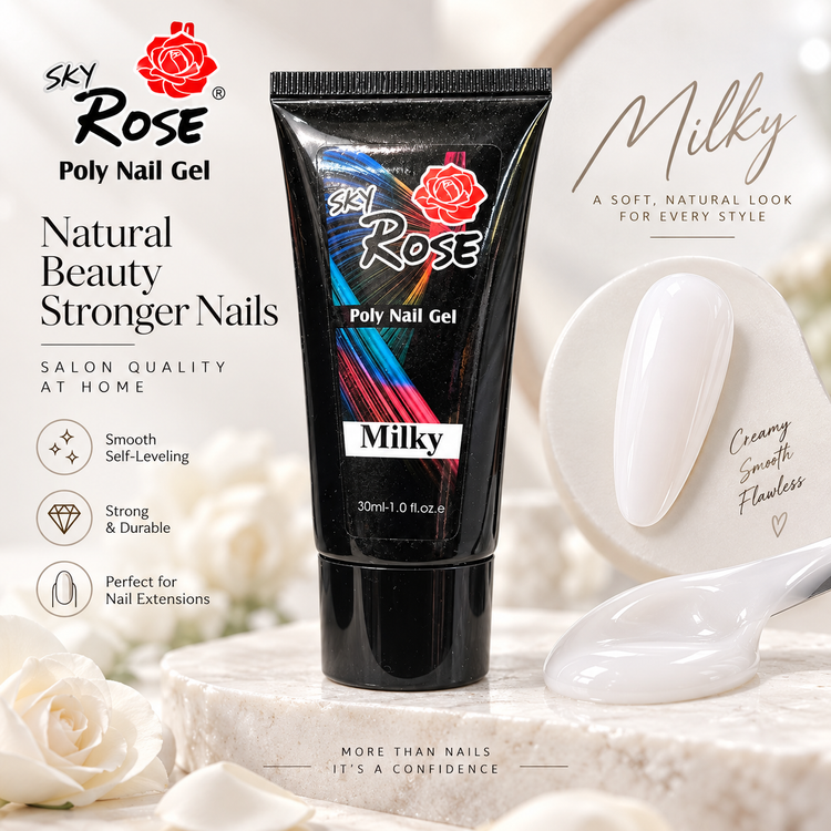 پلی ژل sky rose حجم ۳۰ میل رنگ شیری Milky
